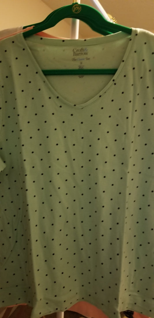 Green Polka Dot Women T-Shirt (1x, 2x, 3x) - Keene's