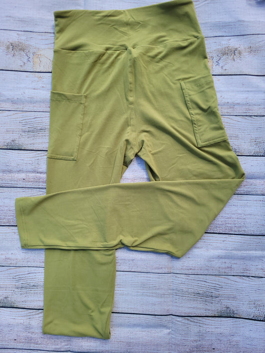 Avocado Green Leggings with pockets