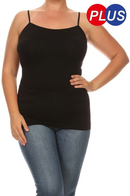 Black Cami Spaghetti Strap Top - Plus Size - Keene's