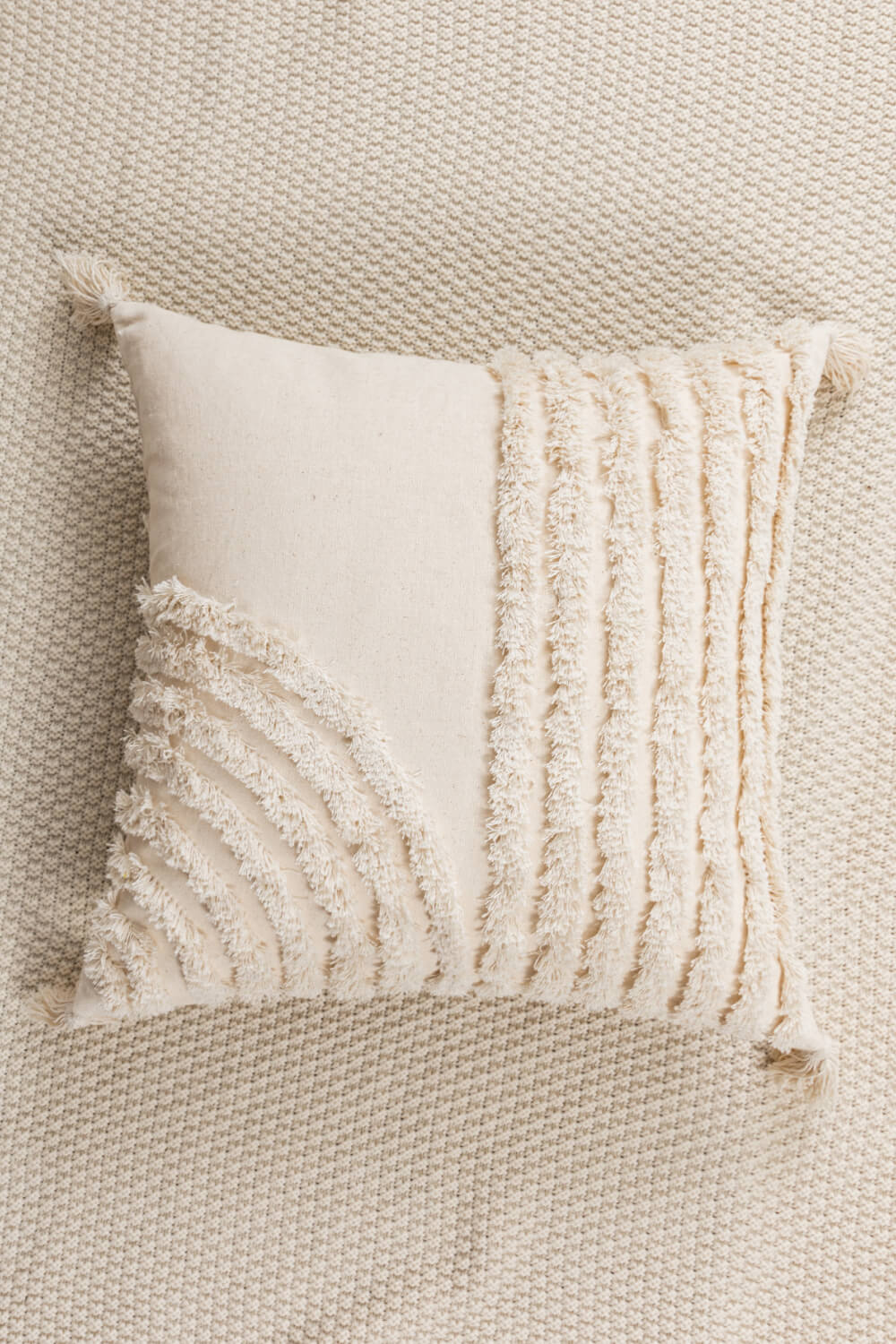 Fringe Trim Decorative Throw Pillow Case