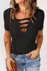 Strappy Ribbed Knit T-Shirt