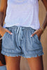 Pocketed Frayed Denim Shorts - Keene's