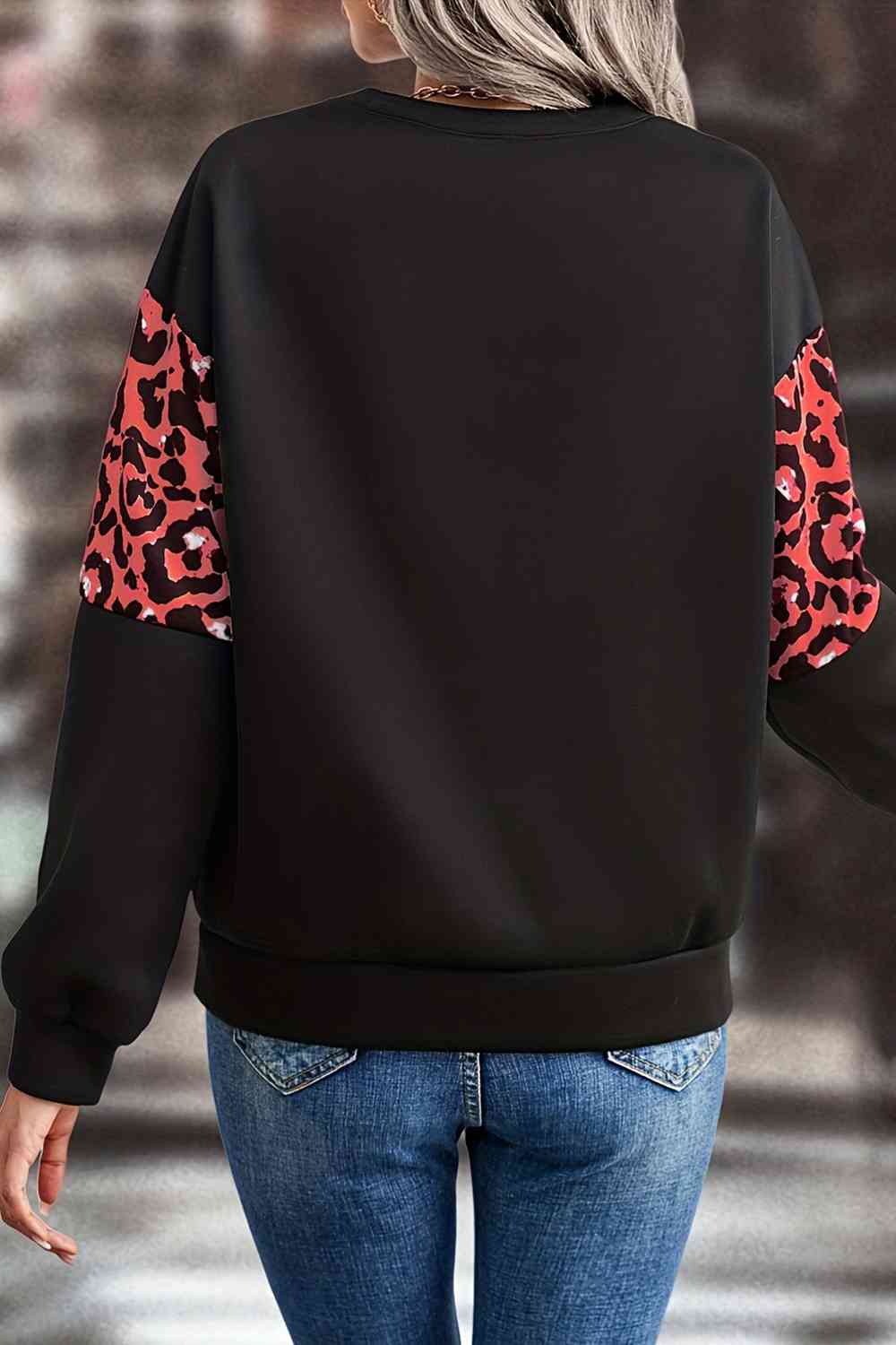 Leopard Dropped Shoulder Sweatshirt