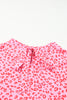 Leopard Print Lace Short Sleeve Blouse