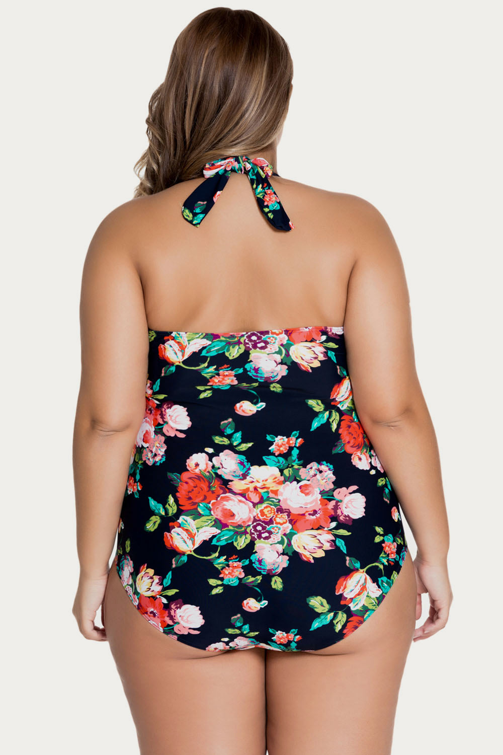 Floral Plus Halter Size Maillot - Keene's