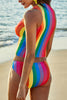 Rainbow Striped Split Bikini - Keene's