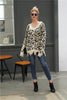 Leopard Ribbed Trim Destroyed Detail Sweater - Keene's