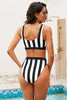 Striped Tank High Waist Bikini - Keene's