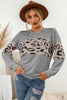 Contrast Leopard Crewneck Sweatshirt - Keene's