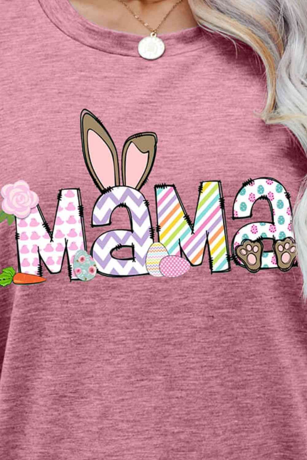 Easter MAMA Graphic Round Neck T-Shirt