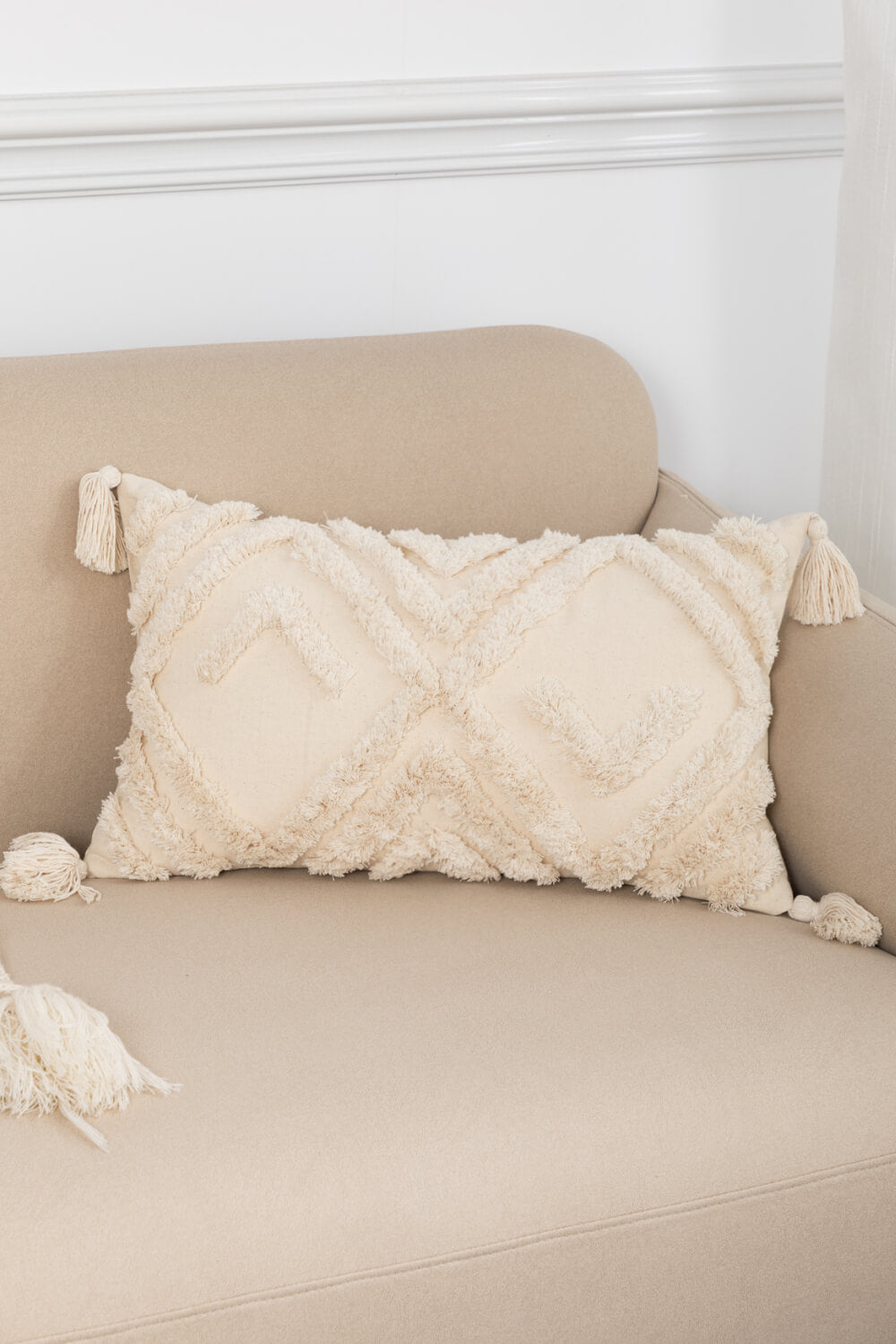 Fringe Trim Decorative Throw Pillow Case