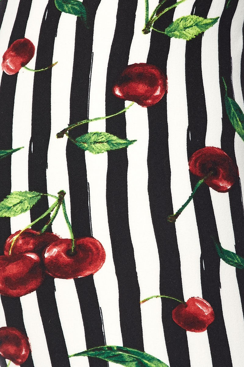 Cherry Striped PS Capri Legging - Keene's