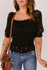 Lace Square Neck Ruffled Top