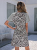 Leopard Round Neck Short Sleeve Mini Dress