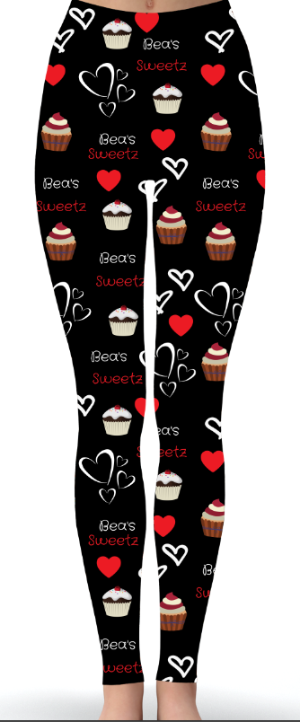 Custom Bea's Sweetz Black Special Print Leggings - Keene's