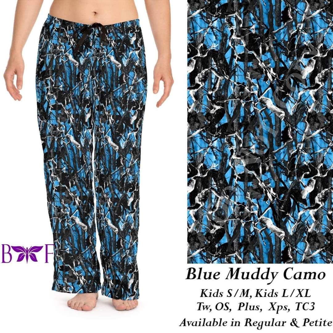 Blue Muddy Camo Leggings