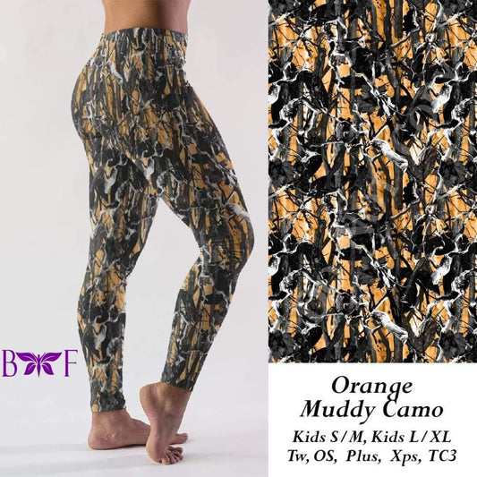 Orange muddy camo Joggers