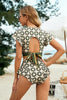 Printed Flutter Sleeve Ruffled Two-Piece Swimsuit - Keene's