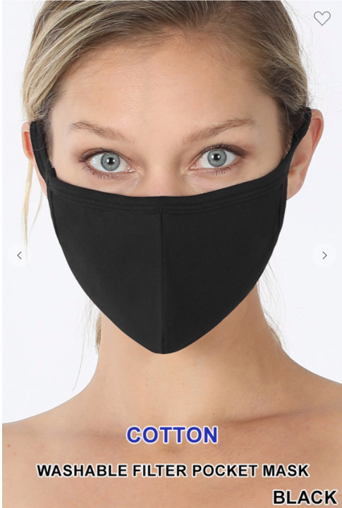 Black Face Mask With Filter Pocket - IN STOCK NOW - Keene's