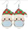 Santa With Mask Green and Red Hat Cutout Earring - Keene's