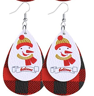 Snowman Believe Earring - Keene's