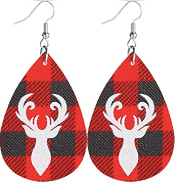 Plaid Deer Earrings - Keene's