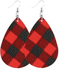 Red and Black Plaid Earrings - Keene's