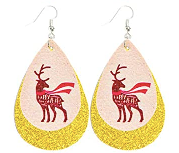 Gold Deer With Scarf Earrings - Keene's