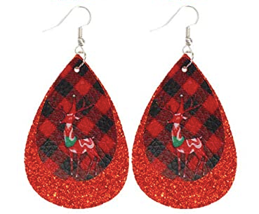 Red Deer Christmas Earrings - Keene's