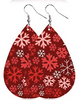 Red Snowflake Christmas Earrings - Keene's