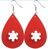 Red With White Snowflake 3D Christmas Earrings - Keene's
