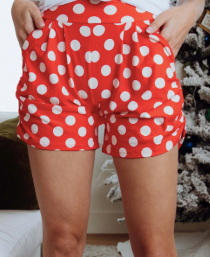 Custom Red With White Polka Dots Shorts PS - Keene's