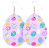 Easter Earrings - Pink With Colorful Eggs - Keene's