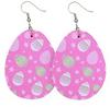 Easter Earrings Pink With Eggs and Flowers - Keene's