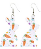 Easter Earrings Bunny Shaped White With Carrots - Keene's