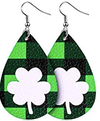 St. Patrick's Day White Shamrock Green Plaid - Keene's