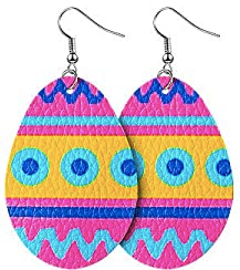 Easter Earrings Egg Shaped With Bright Colors - Keene's