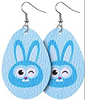 Easter Earrings Egg Shaped With Bunny Winking - Keene's