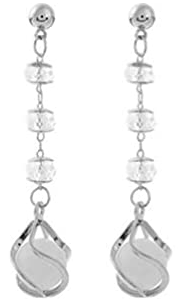 Silver Tone Clear Bead Earring - Keene's