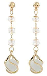 Gold Tone Clear Bead Earring - Keene's