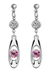 Silver Tone CZ and Pink Earring - Keene's