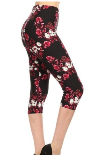 Floral Capri One Size Legging - Keene's