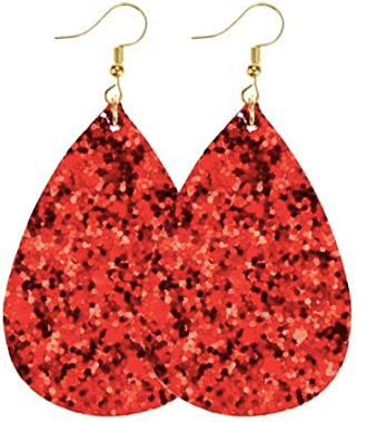 Red Glitter Earring - Keene's