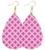 Pink and White Checkered Earring - Keene's