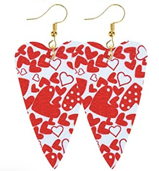 Heart Red Earring Long - Keene's