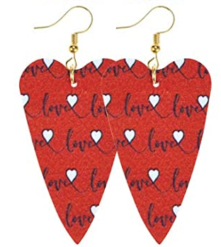 Love Heart Red Earring Long - Keene's