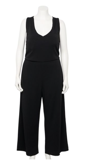 V Neck Cross Back Jumpsuit - Plus Sizes - Keene's