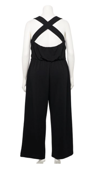 V Neck Cross Back Jumpsuit - Plus Sizes - Keene's