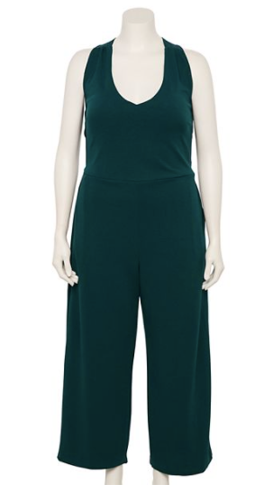 V Neck Cross Back Jumpsuit - Plus Sizes - Keene's