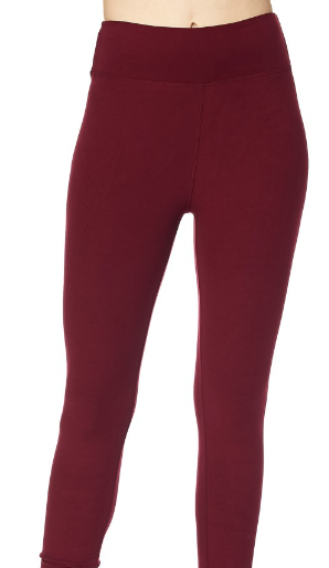 Burgundy OS Yoga Waist Legging